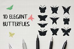 Vector Butterfly Clipart Pack Hand Drawn Cutting Files EPS Product Image 1