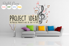 Treble clef with music notes SVG / DXF / EPS / PNG files Product Image 6