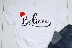 Believe SVG / DXF / EPS / PNG / JPG / Santa hat / Christmas Product Image 3