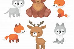 Autumn forest. Cute animals and plants. Product Image 2