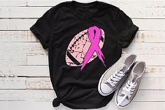 Football Tackle Breast Cancer Svg Awareness ribbon svg 1018s Product Image 1