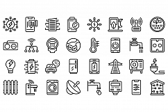 Smart consumption icons set, outline style Product Image 1