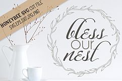 Bless Our Nest Wreath SVG Cut File Product Image 1