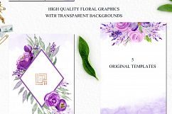 Ultra violet watercolor flowers Product Image 5