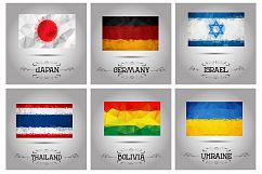 Polygonal flags vector set. Product Image 2