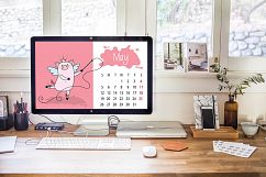 Calendar for Year 2019 with pigs Product Image 4
