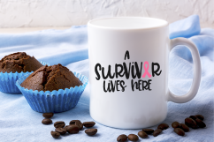 SPVinyl A Survivor Lives Here Breast Cancer Awareness Cuttable &amp; Printable Design File Bundle Product Image 2