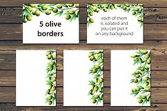 Watercolor olives and olive oil set Product Image 6