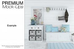 Coastal Style Entrance Hall with Throw Pillows Mockup Set Product Image 15