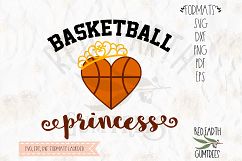 Basketball princess with crown in SVG,DXF,PNG,EPS,PDF format Product Image 1