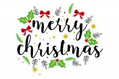 Merry christmas SVG cut files - greeting card,T shirt design Product Image 1