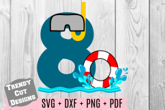 Pool Party Number 8th Birthday SVG Product Image 1