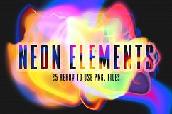 25 Abstract Png Neon Elements Product Image 1