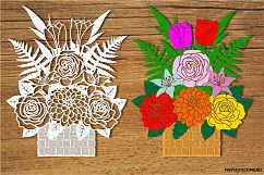 Floral Decoration (4) and Floral Decoration separate elements SVG files for Silhouette Cameo and Cricut. Clipart PNG transparent included. Product Image 1