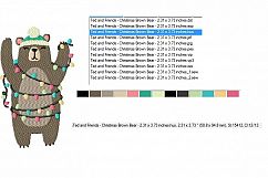 Brown Bear with Christmas Lights ~ Machine Embroidery Design in 2 sizes - Instant Download Product Image 3