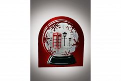 3D Snow Globe Classic Red Telephone Box greetings card Product Image 2