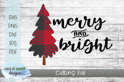 Merry and Bright SVG Cutting File - Christmas SVG Product Image 1