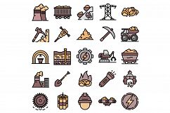 Coal industry icons vector flat Product Image 1