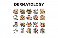 Dermatology Problem Collection Icons Set Vector Product Image 1