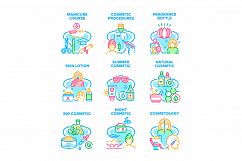 Cosmetic Procedures Set Icons Vector Illustrations Product Image 1