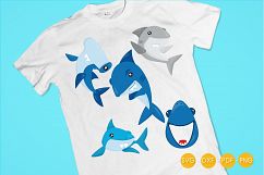 Sharks cutting files svg, dxf, pdf, eps included - cut files for cricut and silhouette - Cutting Files SG Product Image 2