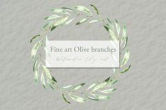 Olive branches. Watercolor clipart. Product Image 2