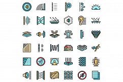 Soundproofing icons set vector flat Product Image 1