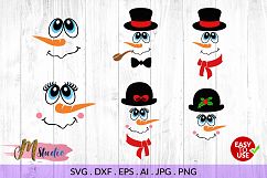 Snowman faces svg , for Silhouette Cameo or Cricut Product Image 1