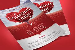 Tree Heart Valentines Party Flyer Template Product Image 1