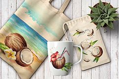 Coconut. Watercolor collection Product Image 10