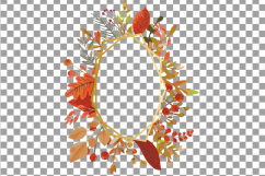 Autumn frames watercolor clip art pack, fall design borders Product Image 16