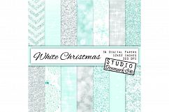 White Christmas Digital Paper Pack Product Image 1