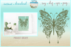 Beautiful Butterfly Mandala Zentangle SVG Dxf Eps Png Files Product Image 1