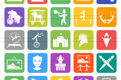 166 Places Filled Round Corner Icons Product Image 2