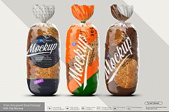 Three Transparent Bread Package with Clip Mockup Product Image 2