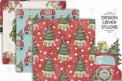 Santa Claus Car digital paper pack Product Image 3