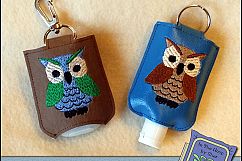 ITH Howard the Owl Hand Sanitizer Holder- Snap Tab (5x7 Hoop) - Machine Embroidery Product Image 1