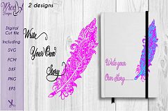 Doodle feather svg, feather svg, zentangle feather, cut file Product Image 1