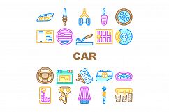 Car Vehicle Details Collection Icons Set Vector Product Image 1