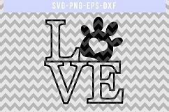 Love Dog SVG Cut File, Pet Dog Papercut, Paw, DXF, EPS, PNG Product Image 4