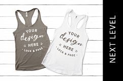 Warm Grey Next Level 1533 Racerback Tank Top Mockup Flat Lay Product Image 1