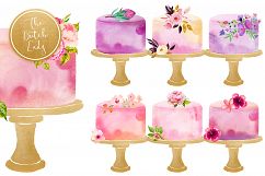 Watercolor Wedding Cake Clipart Product Image 5