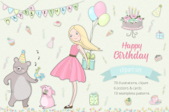 Happy Birthday Illustration Set Product Image 1