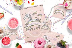 Unicorn Party Printables - Birthday Invitation Set Product Image 2