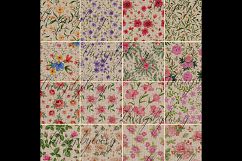 16 Flower and Burlap Digital Papers, Leaf, Floral, Natural Product Image 7