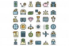 Millionaire icons set vector flat Product Image 1