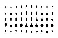 Bottles and glasses icons on white background Product Image 1