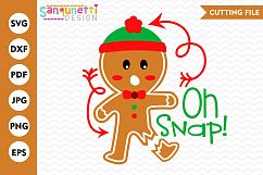 Oh Snap Gingerbread Man SVG, Gingerbread svg, Winter svg Product Image 1