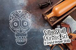 Silly Skull Bundle - 12 Hand Drawn Skulls - SVG DXF PNG Product Image 2