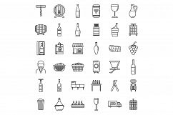 Modern winemaker icons set, outline style Product Image 1